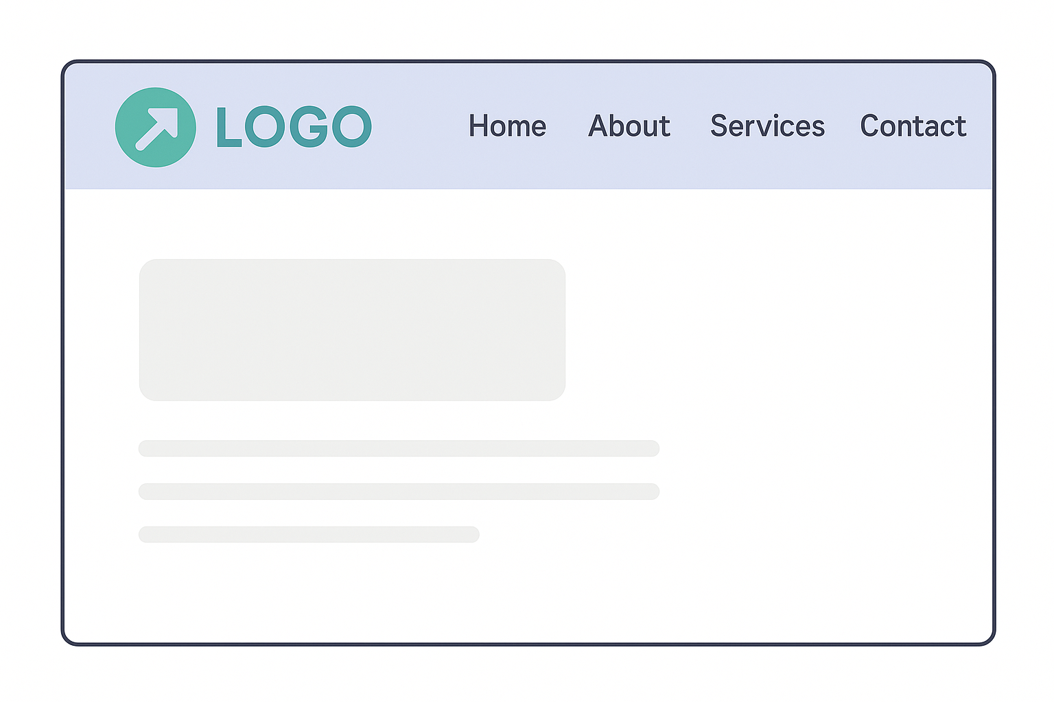 A website with an example logo
