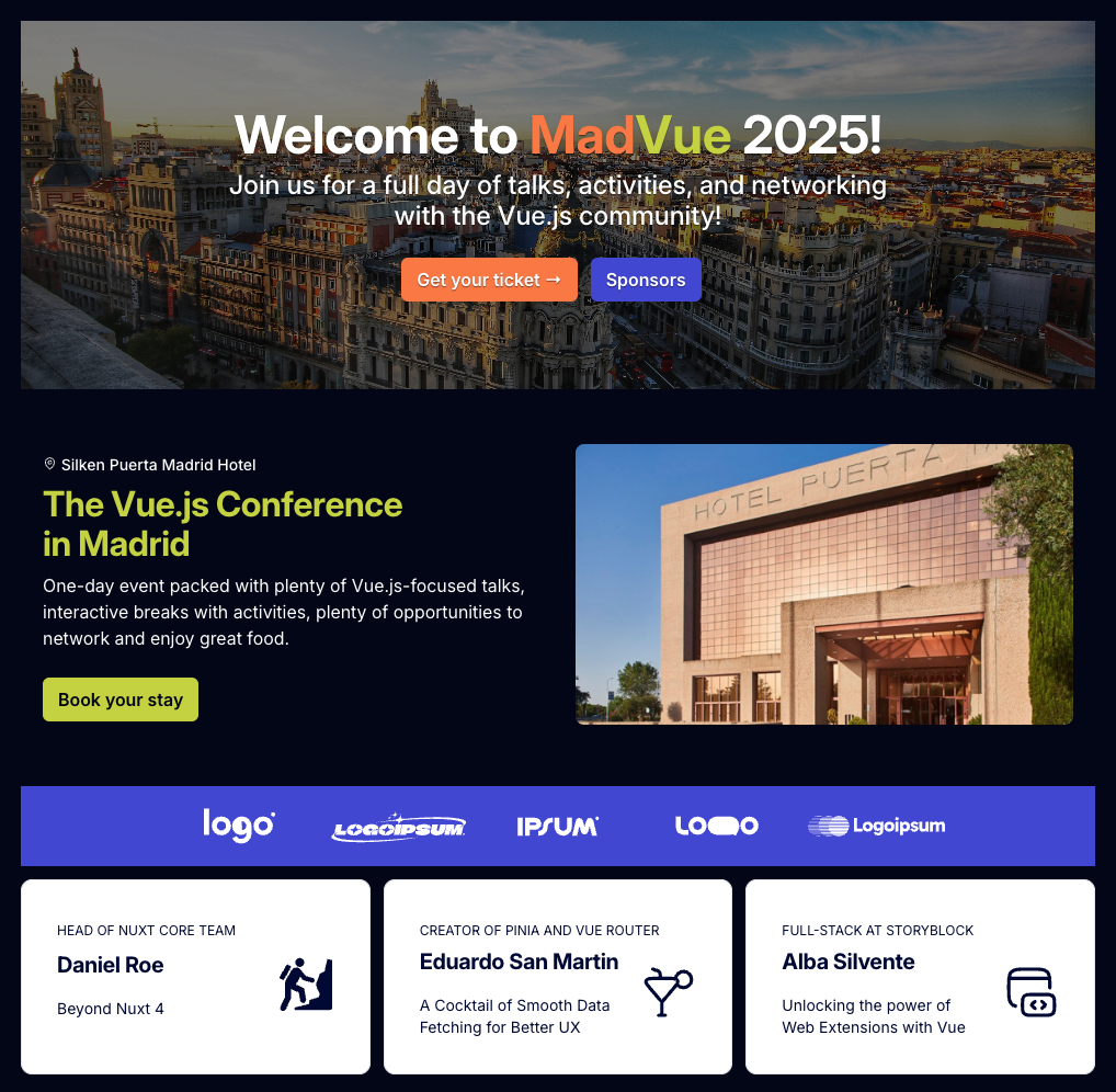 MDC MadVue homepage example