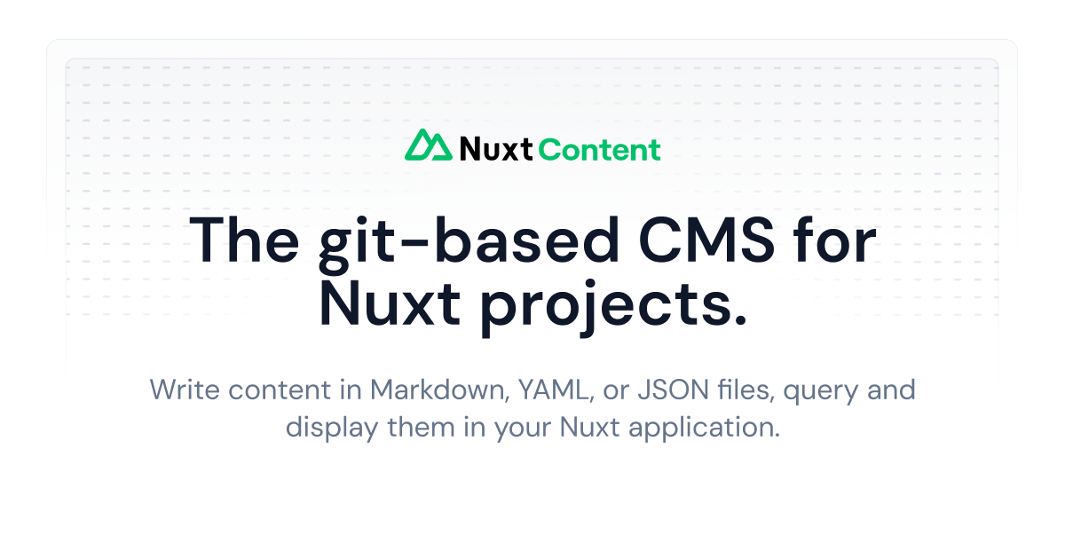 Nuxt Content homepage